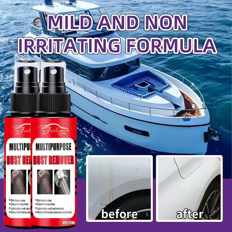 New Arrival 120ml High-Power Marine Rust Remover - Targets Rust on Ships & Boat Railings, 3-in-1 Action: Rust Removal, Cleaning