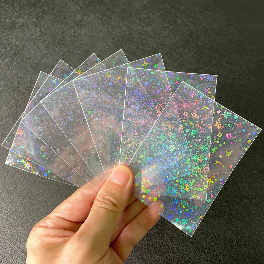 

100pcs/Lot Card Sleeves YGO Little Stars Foil Laser Top Loading Board Game Card PKM Photo Protector Trading Cards Shield Cover