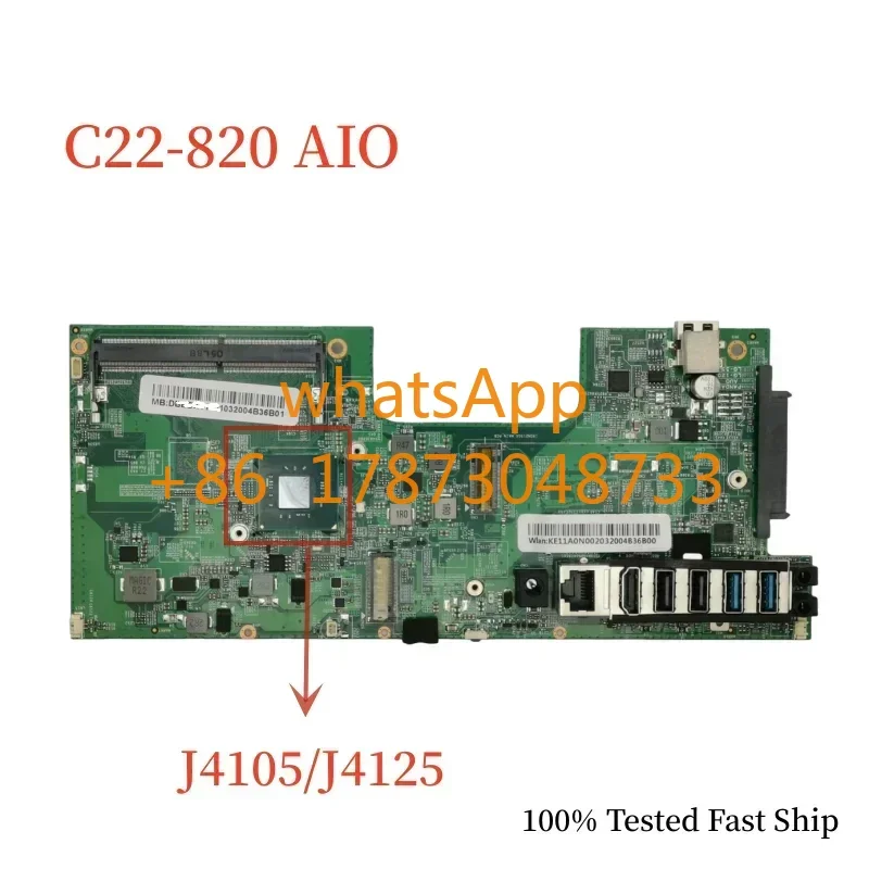 For  C22-820 AIO Motherboard With J4105 J4125 CPU Mainboard 100% Tested Fast Ship