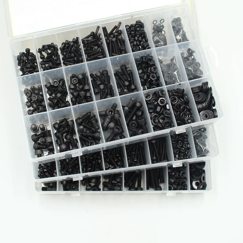 2500 bis 400 schwarzes Innensechskantschrauben-Set M2 M2,5 M3 M4 M5 M6 DIN912 12,9 Innensechskantmutter Stahl-Halbrundkopf-Innensechskantschrauben – Detail 3