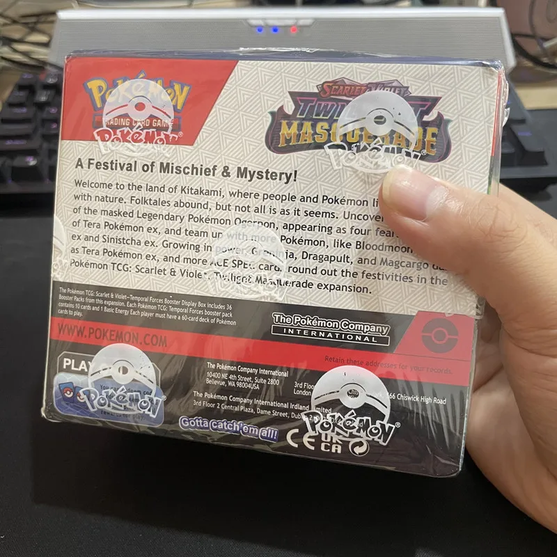 ポケモンTCGスカーレットとバイオレットトワイライトマスカレードボックス,36パック,トレーディングカード,360個,英語版