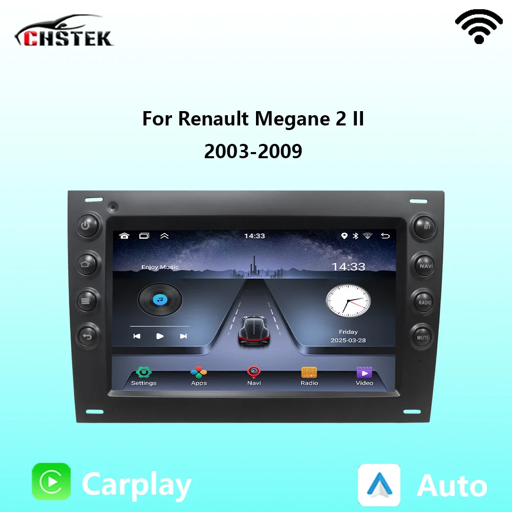 CHSTEK Car Radio Carplay Android Auto For Renault Megane 2 II 2003 2004-2009 Navigation Bluetooth5.0 WIFI GPS Multimedia Stereo