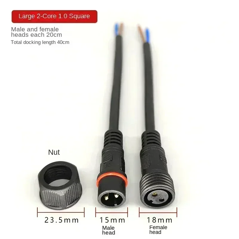 1/5Pair 2 3 4 5 6Pin 0.3/0.5/0.75/1.0/1.5/2.5sq Waterproof Male Female Cable Conn Plug Butt Extension Line Outdoor LED Wire IP67