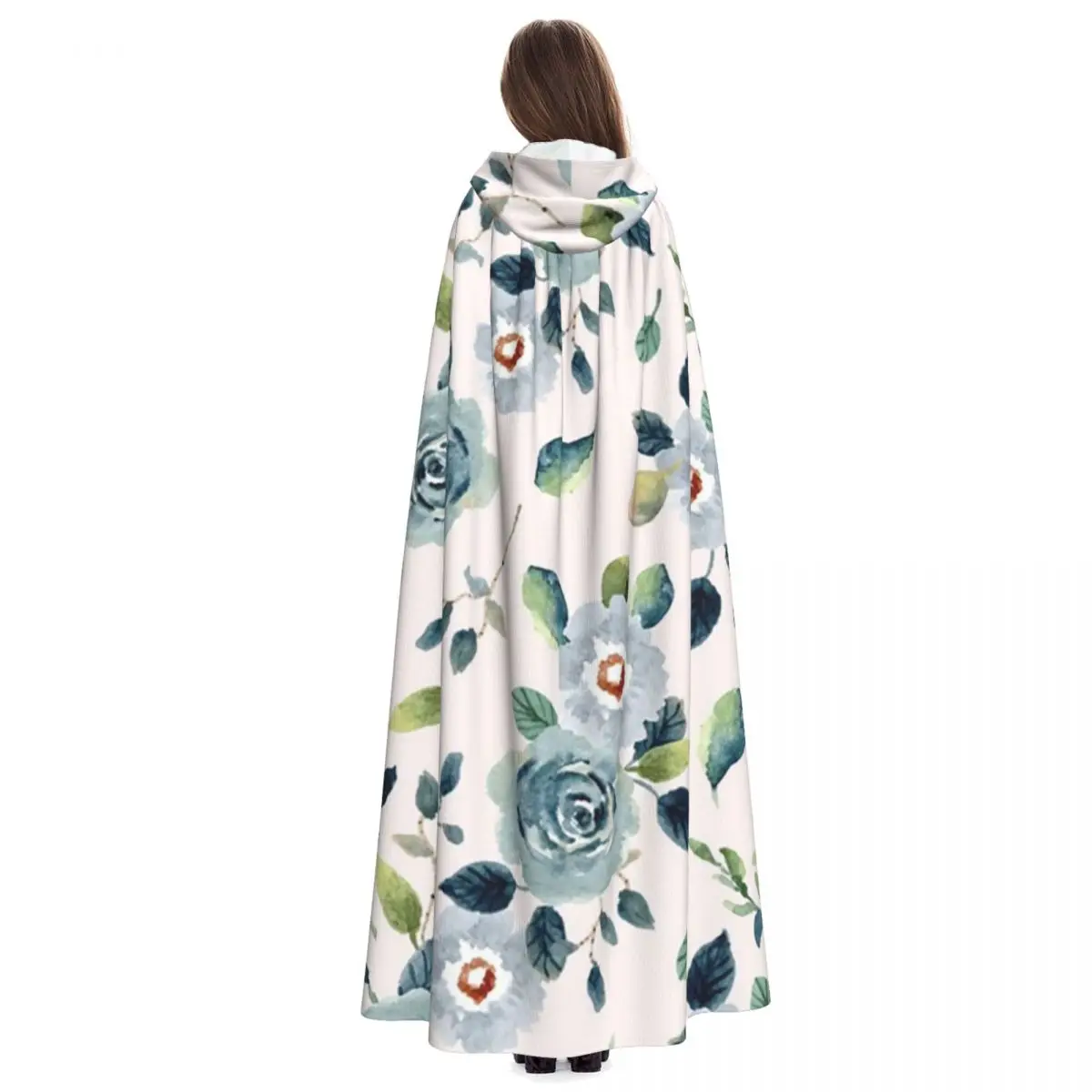 美しい家の秘密花柄を追加ロングフード付きマント魔女コスチュームコスプレケープハロウィンヴァンパイア大人ユニセックス