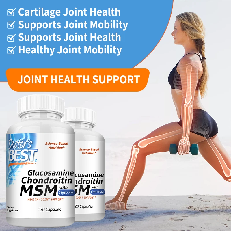 Glucosamine Chondroitin MSM with OptiMSM, Joint Support, Helps with Joint Mobility, Overall Health