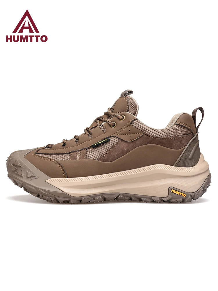 HUMTTO cowhide Outdoor Men\'s Hiking boots waterproof hunting Boots Tactical Desert Combat Ankle trekking shoes Walking Sneakers