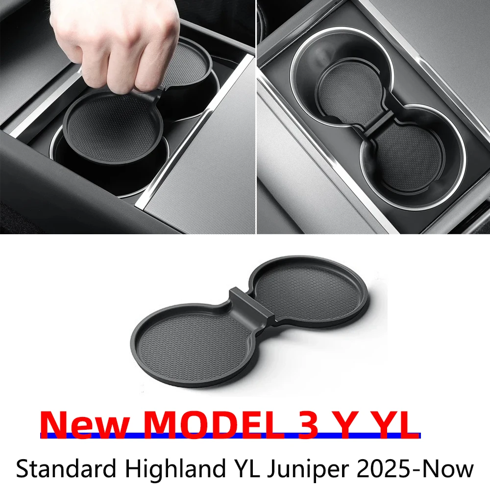 Für Tesla Model Y L Standard Juniper 2026 Mittelkonsole Getränkehalter Anti-Rutsch-Matte Model 3 Highland Getränkehalter-Schutzkissen TPE-Pad