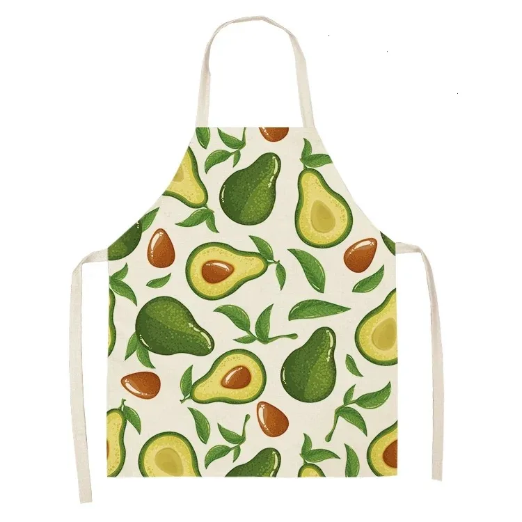 

Funny Vegan Food Avocado Print Apron Women Sleeveless Cotton Linen Kitchen Cooking Baking Housewife Pinafore Dietitian Workwear