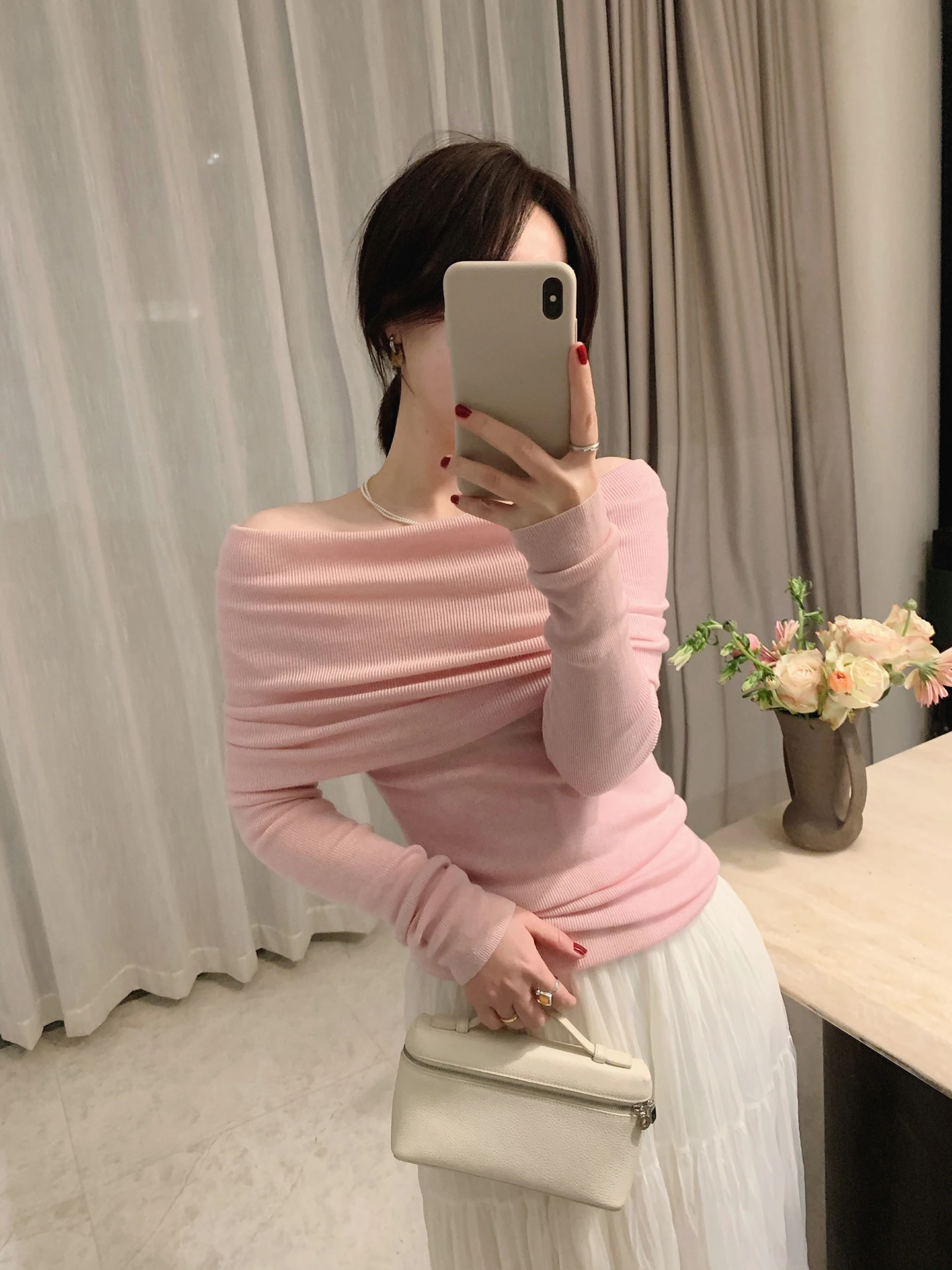 

Женский вязаный свитер Misslady Vintage с одним открытым плечом из смесовой шерсти, облегающий, нежный, весенний, новый, мягкий, эластичный, с длинными рукавами