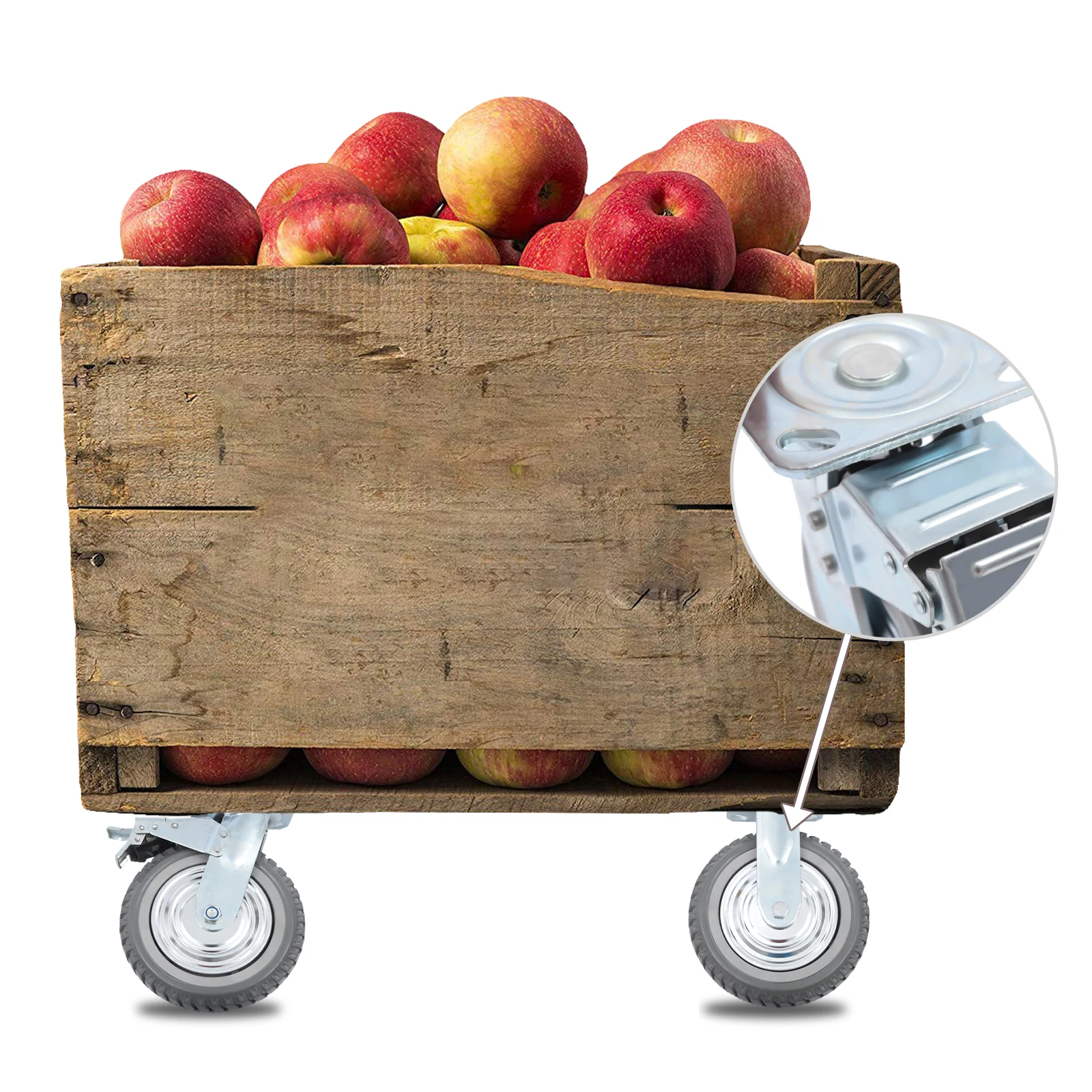 Rodas sólidas resistentes do rodízio, antiderrapante, 8"