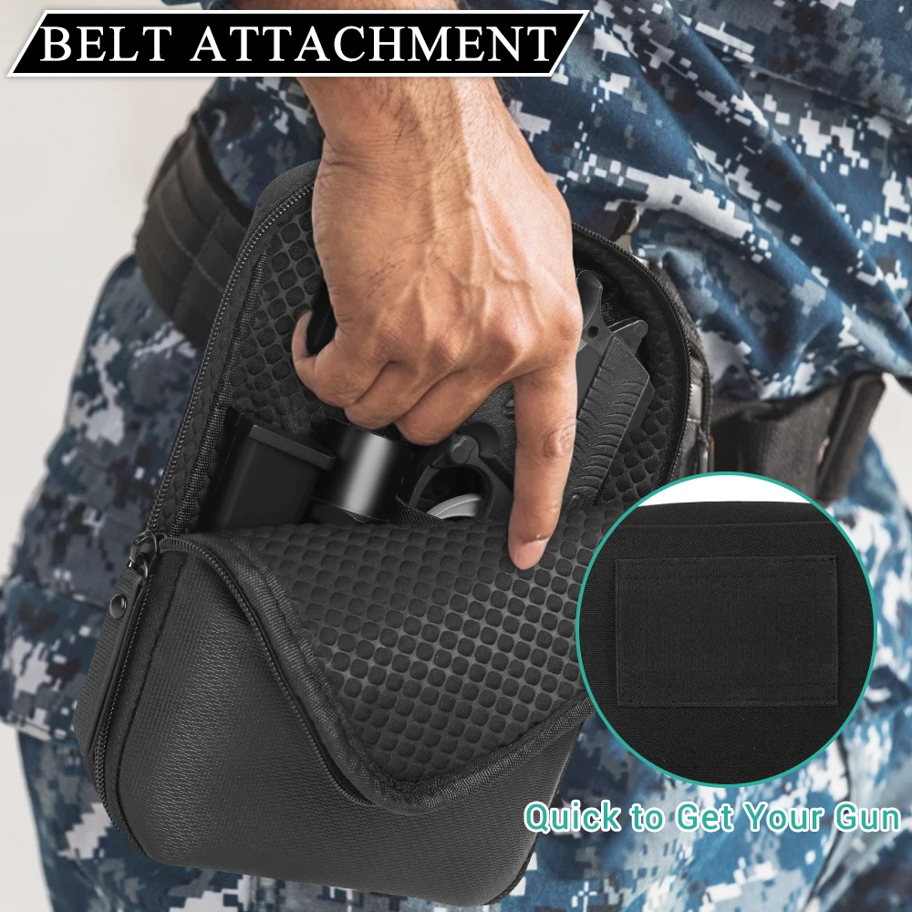 Concealed Carry Gun Bag Soft Sling Shoulder Bag Pistol Case Fanny Pack Waist Belt Firearm Bag with Holster for Handgun Pistol