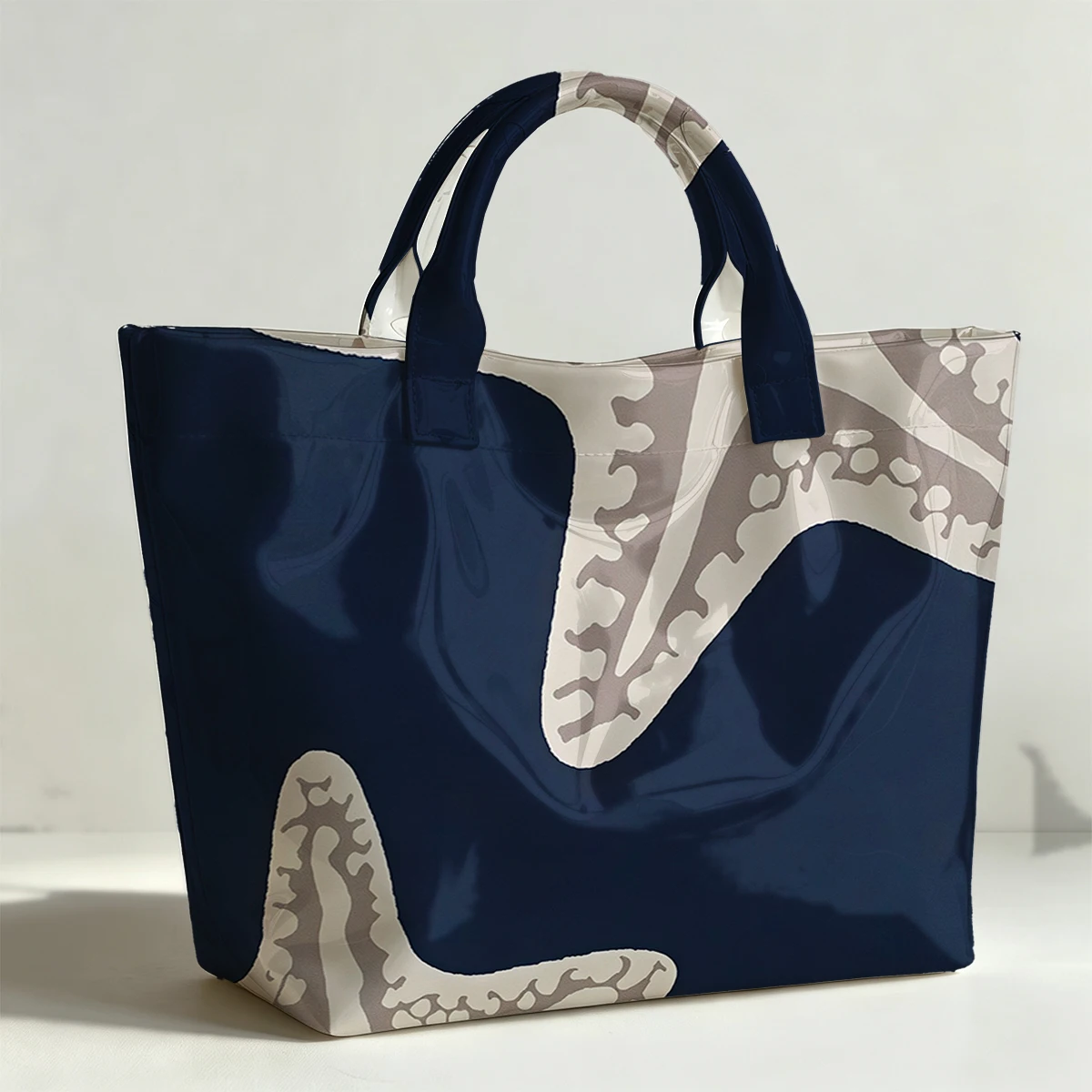 Starfish pattern PVC Tote Bag Lightweight Handbag Commuting Large Capacity Portable Travel Shoulder Bag Tote Bag Mothe