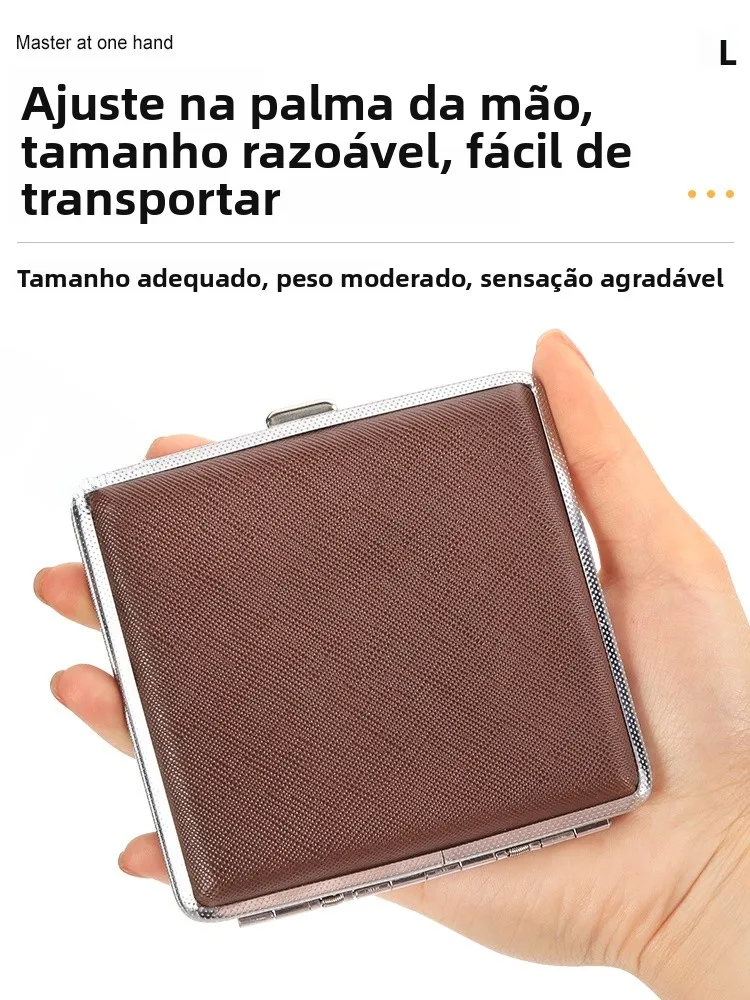 boite-a-cigarettes-metallique-ultra-fine-portable-pour-hommes-capacite-20-cigarettes-pour-cigarettes-a-rouler-a-la-main-a-corps-moyen-avec-fermeture-eclair-finition-cuir-mate