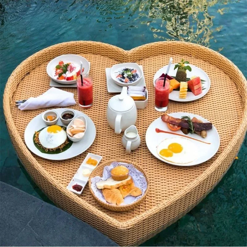 Floating tray Homestay Internet celebrity Water rattan basket Breakfast Fruit drink Floating tray Hotel plate