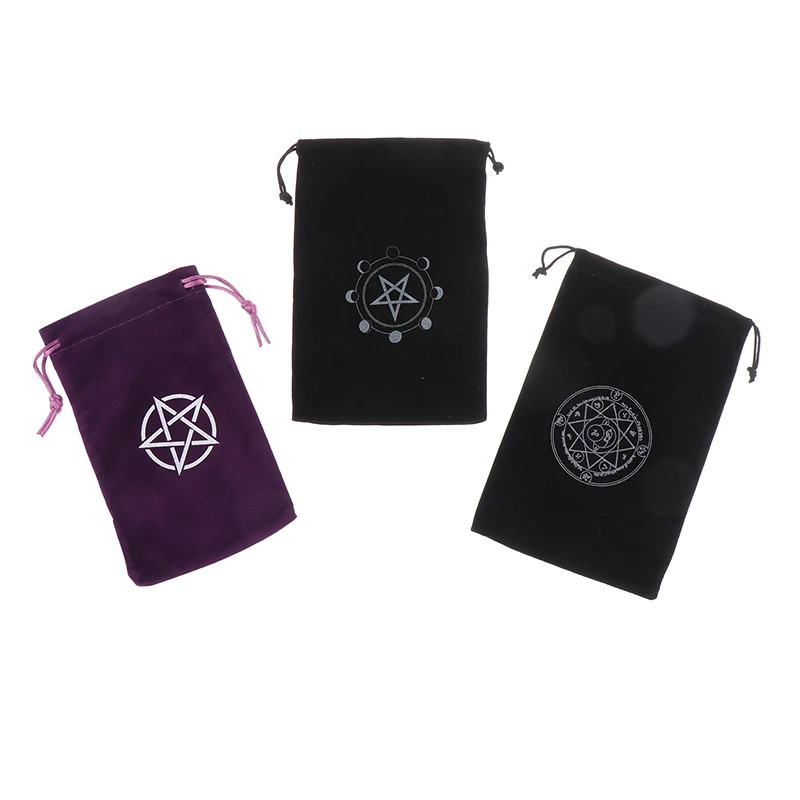 Bolsa de almacenamiento de cartas de oráculo de Tarots de terciopelo, accesorios de adivinación de brujas de constelaciones de runas, bolsa de dados