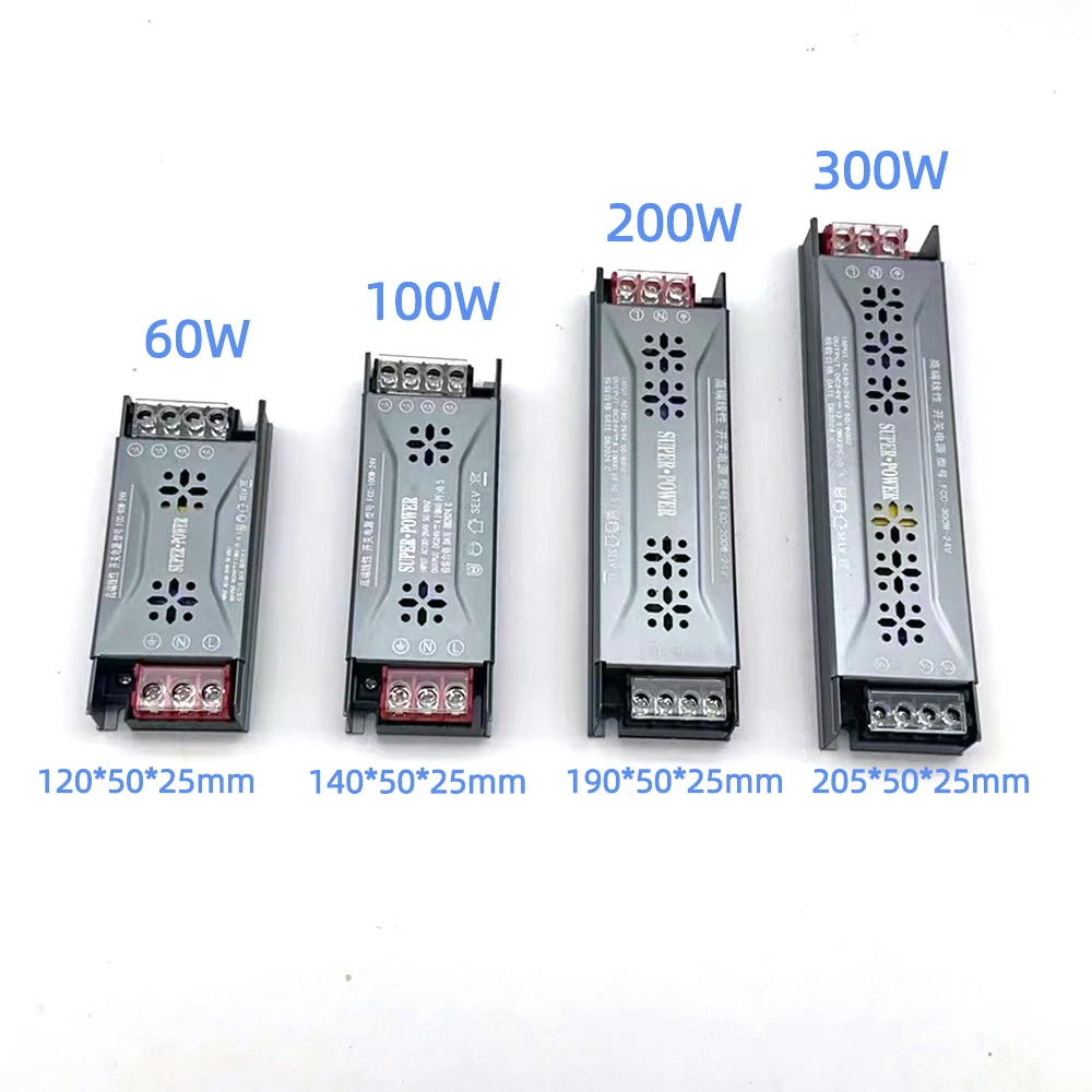 Lighting Transformer DC 24V 12V Power Supply Adapter 5A 12A Ultra thin LED Strip Switch Driver Lamp 60W 100W 150W 200W 300W