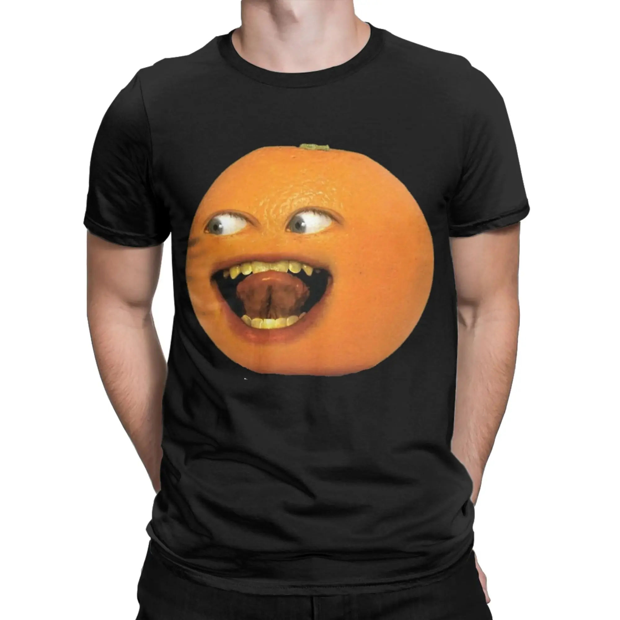 Funny Freaky Annoying Orange T Shirt Men Cotton Short Sleeve  Round Neck Summer Clothing