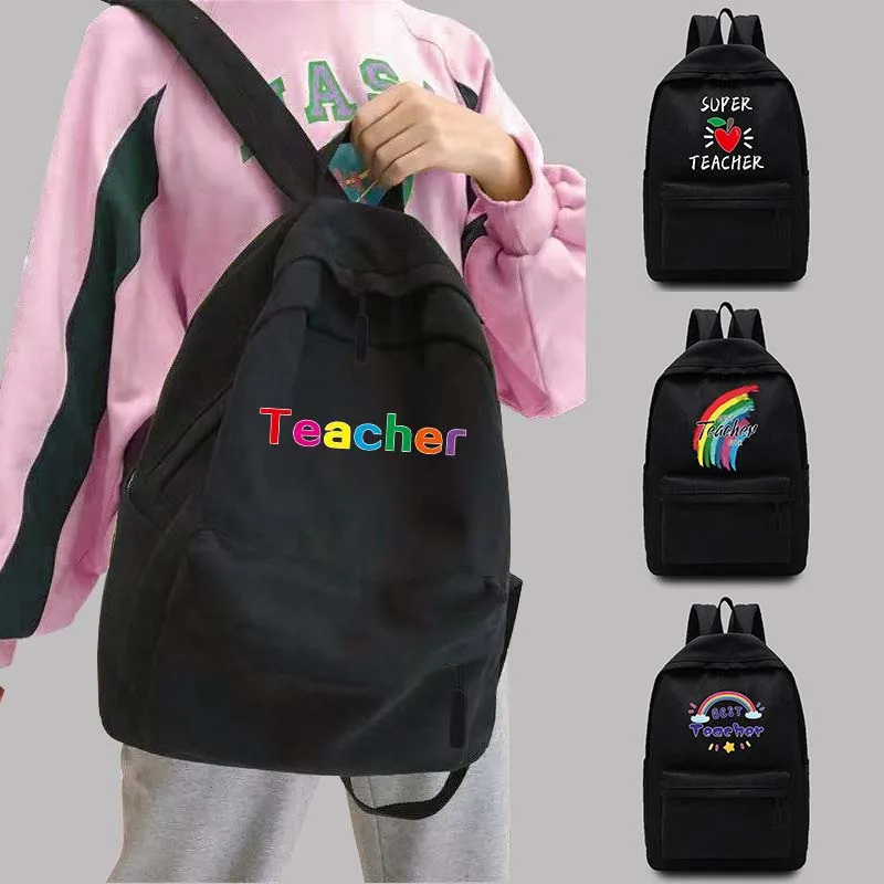 Large Capacity Travel Bags Canvas Sports Backpack College School Bag Casual Women's Teacher Pattern Backpacks Laptop Bags Unisex