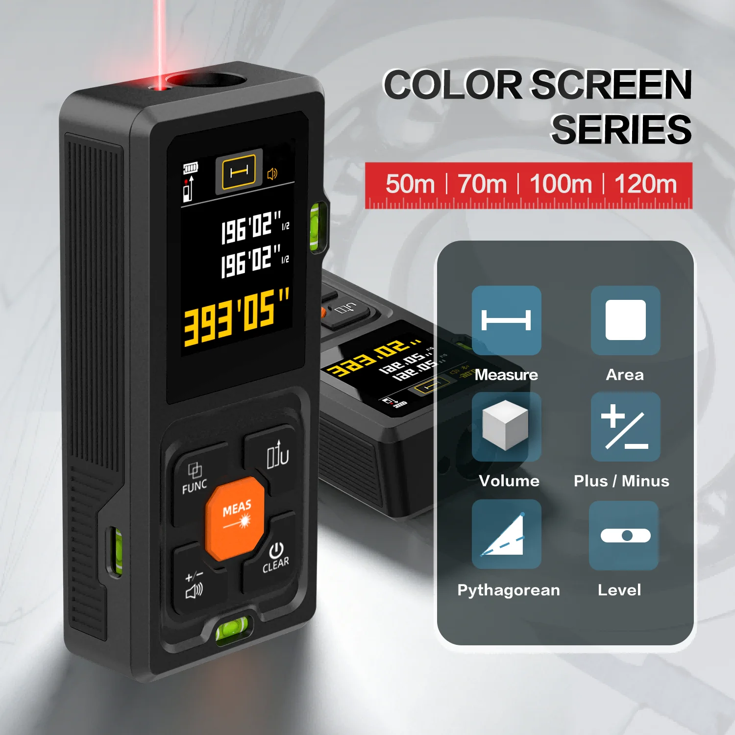 Laser Meter Digital  Measure Tools Laser Distance Meter double Level Handheld Laser Rangefinder