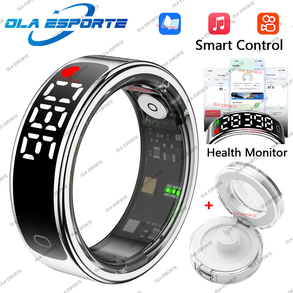 Smart Ring with Charging Case & Health Monitoring Features
