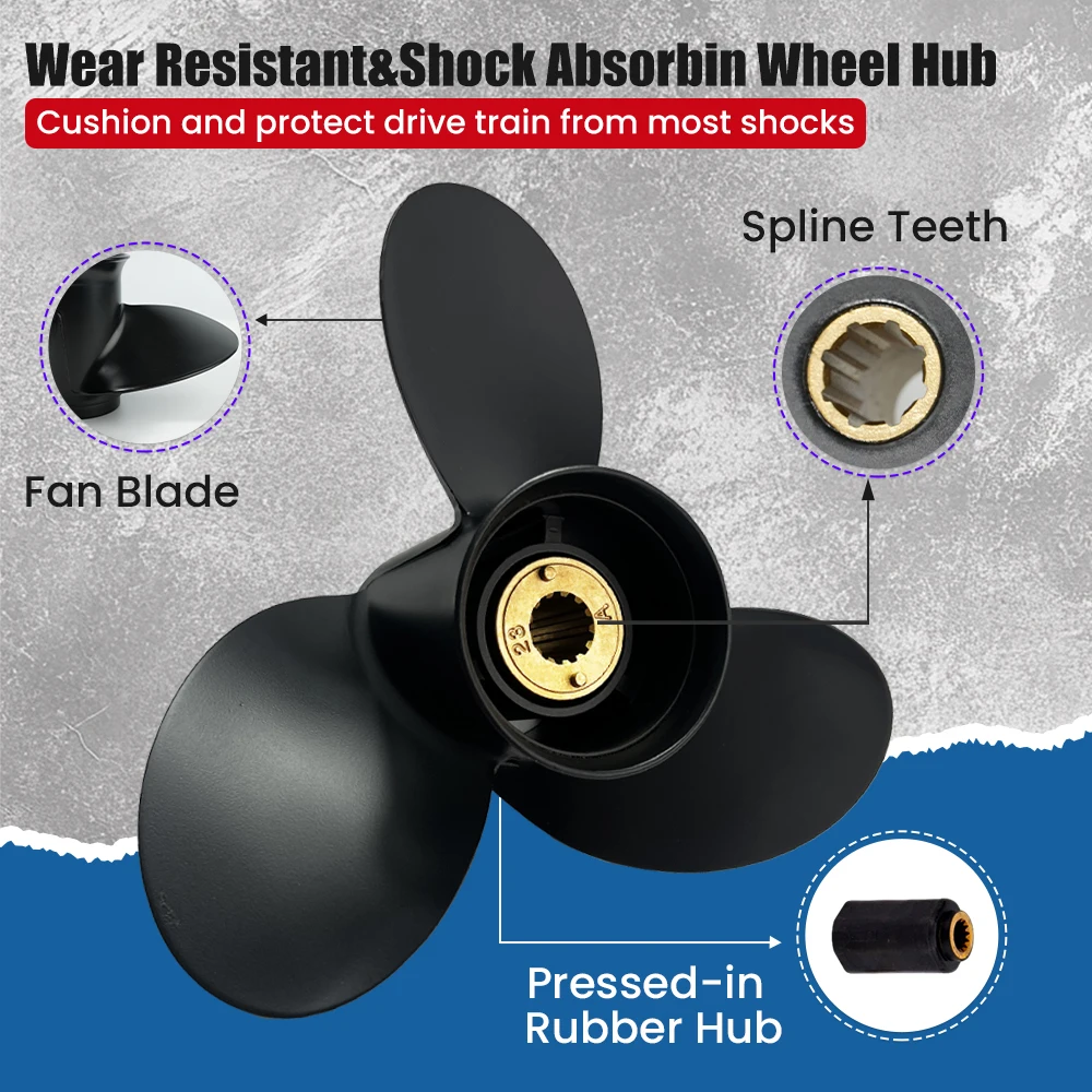 Outboard Propeller 10 7/8x11 For Mercury 25hp 30hp 35hp Boat Motor Aluminum Alloy Screw Ship Marine Engine 3 Blade 13 Spline