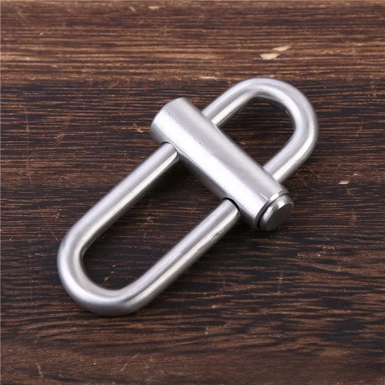 Handmade Thickened 304 Stainless Steel 5mm  Elliptical Two-way Car Quick Open Keychain Key Ring Automotive Accessory