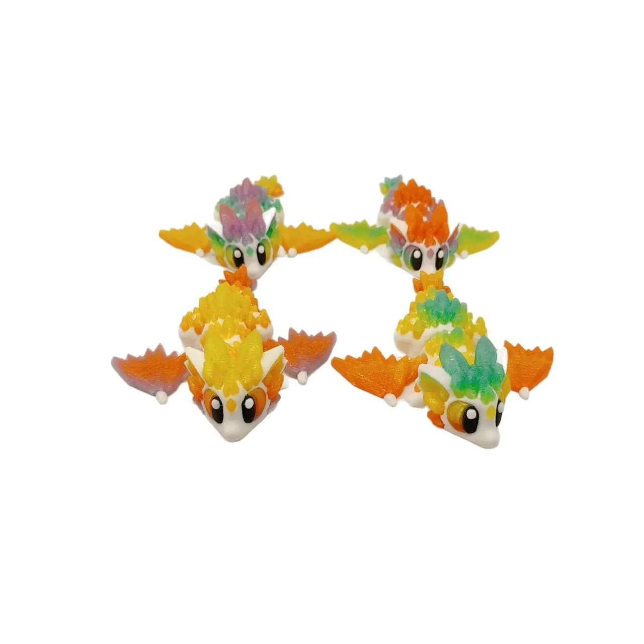 Multi-cor cristal glaciar pequeno dragão 3d impresso brinquedo simulação animal dragão brinquedo modelo bonito artesanato decoração de casa presente do feriado