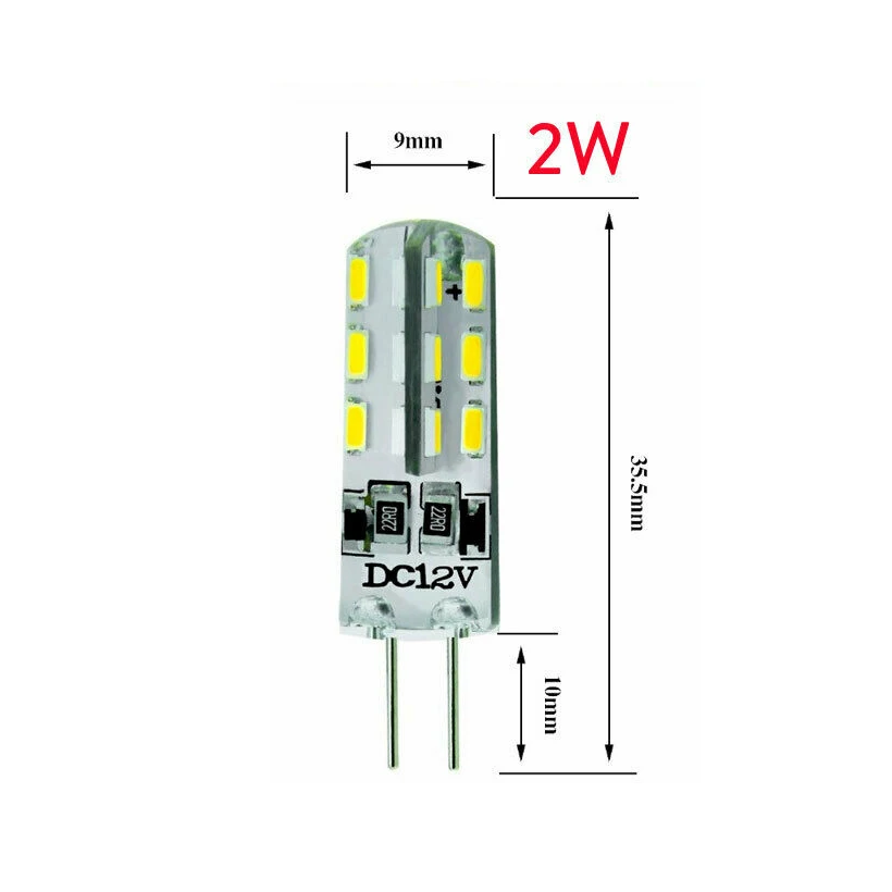 Imagem -02 - Mini Lâmpadas Led Lâmpada de Halogênio Lustre Decoração Spotlight Substituir Silicone B-pins 12v 220v 24leds 3014 Smd g4 2w 30 Pcs