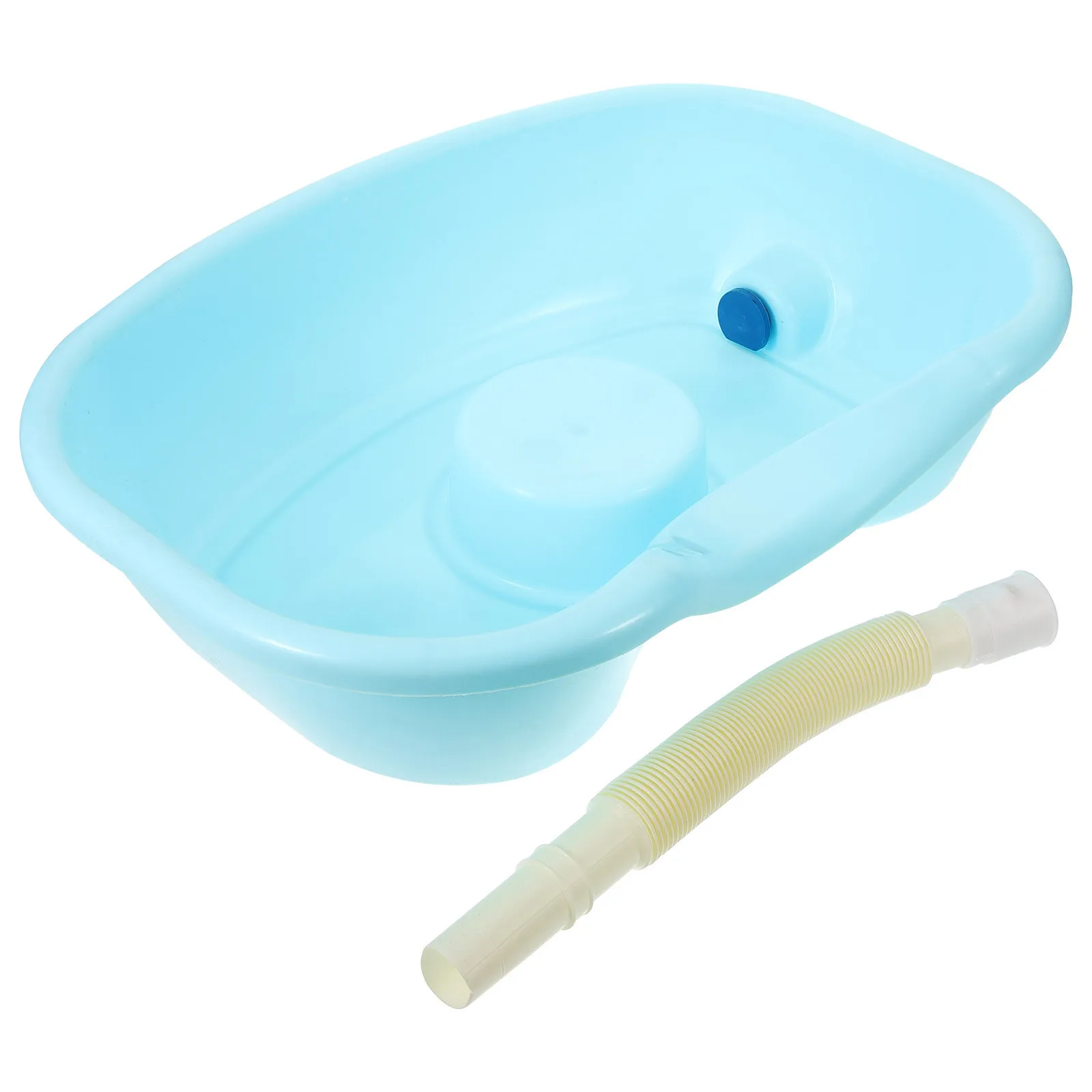 

Portable Shampoo Basin for Bedridden Elderly Pregnant Women Lightweight ABS Hair Washing Sink with Drain Tube Bedside Wash Basin