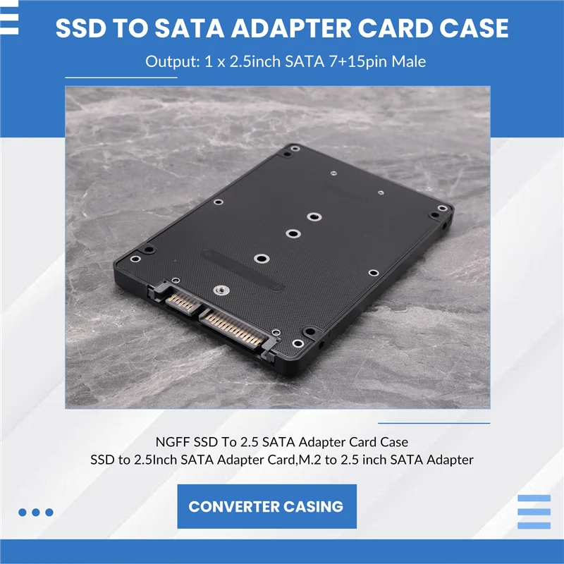 Efficient M.2 NGFF To 2.5 Inch SATA SSD/MSATA To SATA Adapter Card Case (B Key For PC Adapter M2 +M Desktop Socket NGFF )