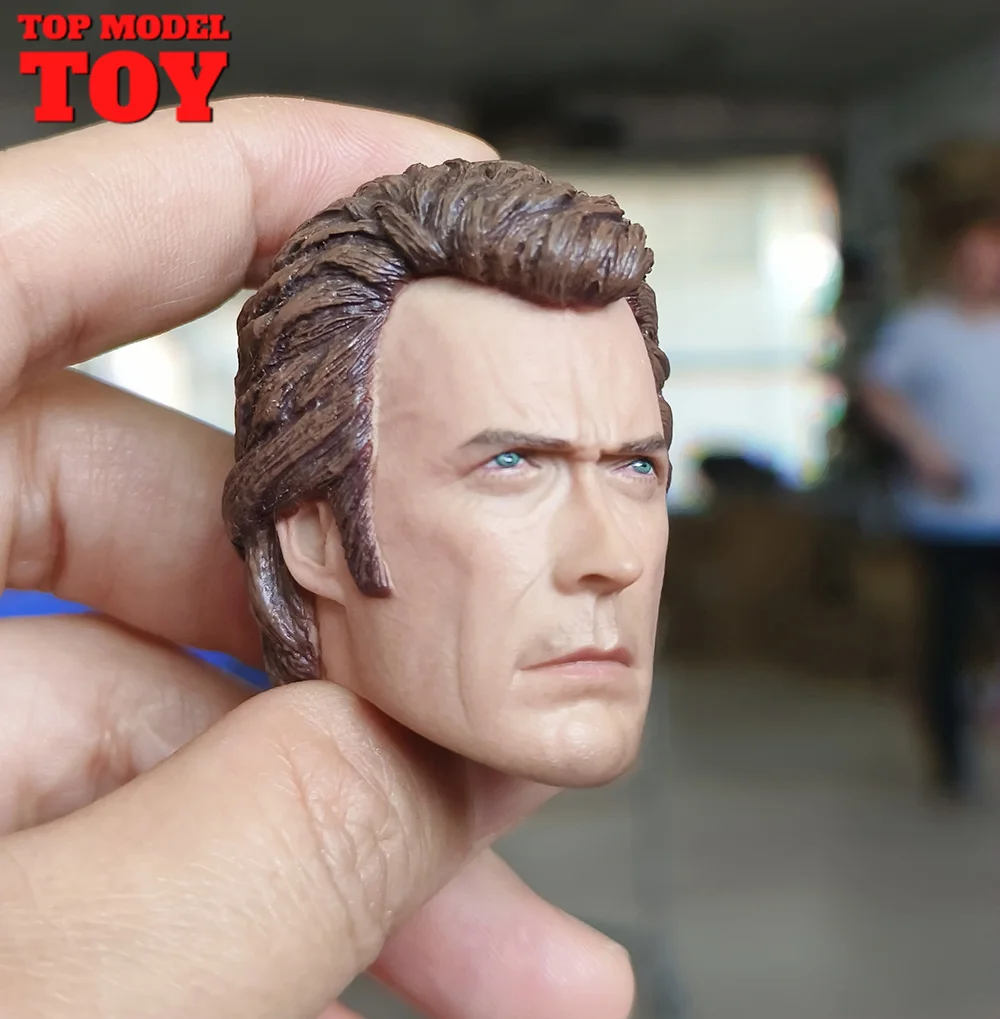 1/6 Scale Police Detective Harry Eastwood Neckless Head Sculpt Carving Model Fit 12'' Male Soldier Action Figure Body Doll