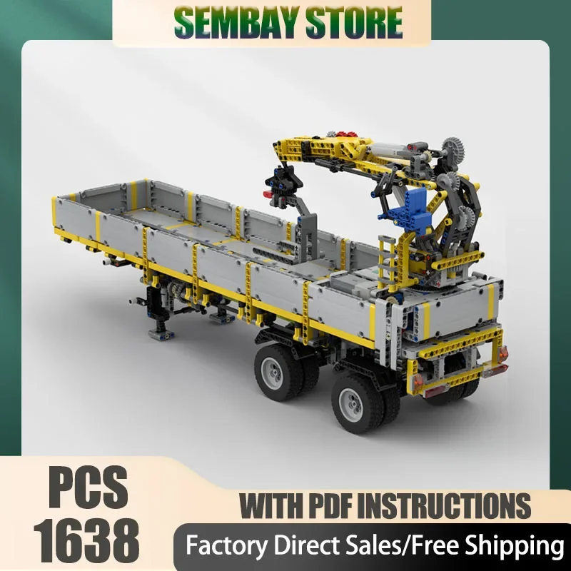 Urban Truck Model Moc Building Bricks Modular Stone Trailer Model Technology Blocks Christmas DIY Toy Construction Set Gifts