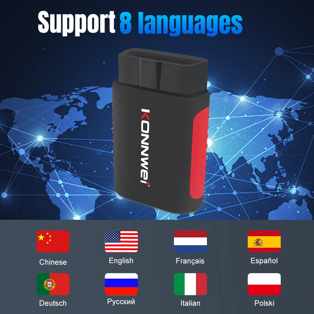 KONNWEI KDIAG Vollsystem OBD2 Scanner Bluetooth Auto-Diagnosegerät ABS SRS Getriebe Motor Fehlercode-Lesegerät – Detail 6