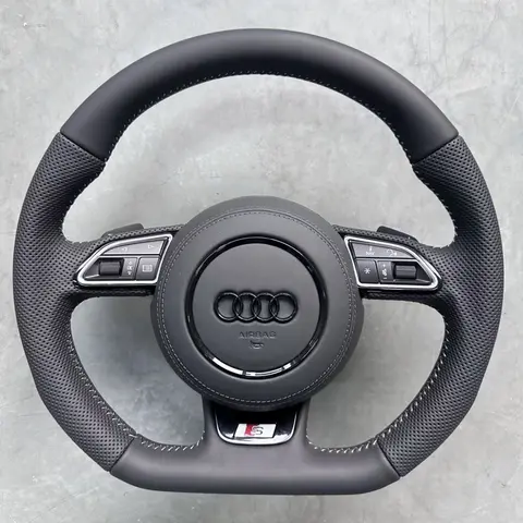 아우디 S1 8X S3 8V Sportback S4 B8 Avant S6 C7 S5 8T S7 G8 RS Q3 8U SQ5 8R 용 마이크로 화이버 가죽 자동차 핸들 커버