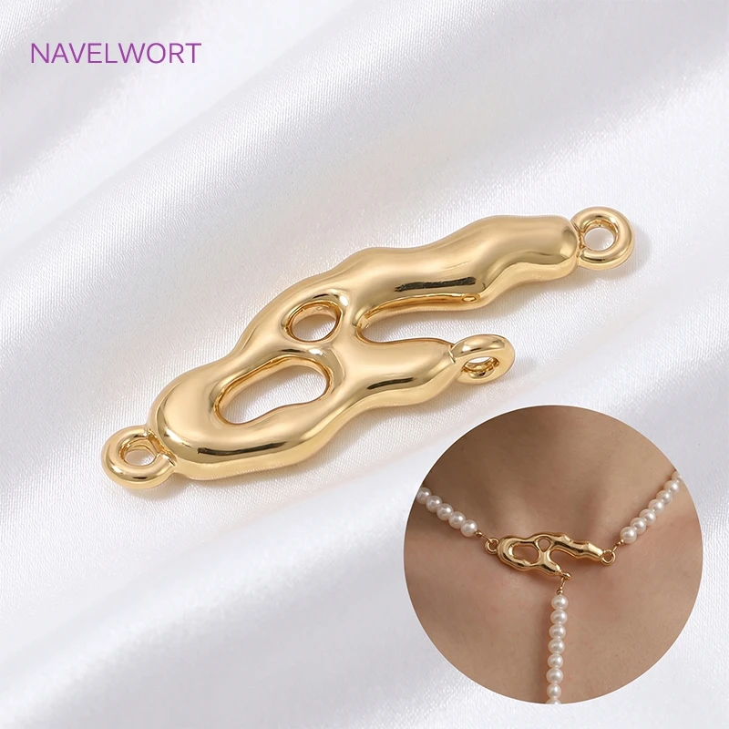 2/4/6Pcs 18K Gold Plated Irregular Bar Connectors For Jewelry Making,Charms Connector,DIY Bracelet Necklace Making Accessories image 3