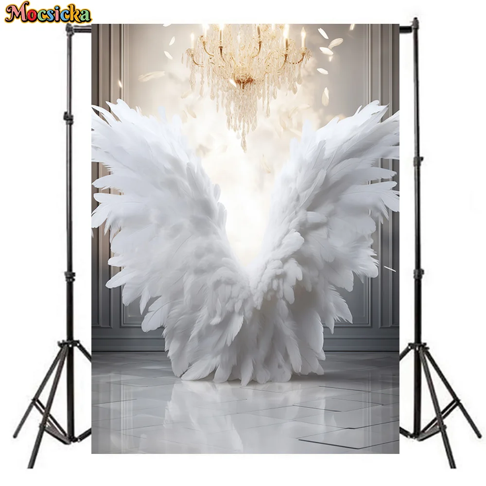 Mocsicka Photography Backgrounds Adult Maternity Decor Backdrops Feather Wings Broken Walls Portrait Photo Banners Studio Props