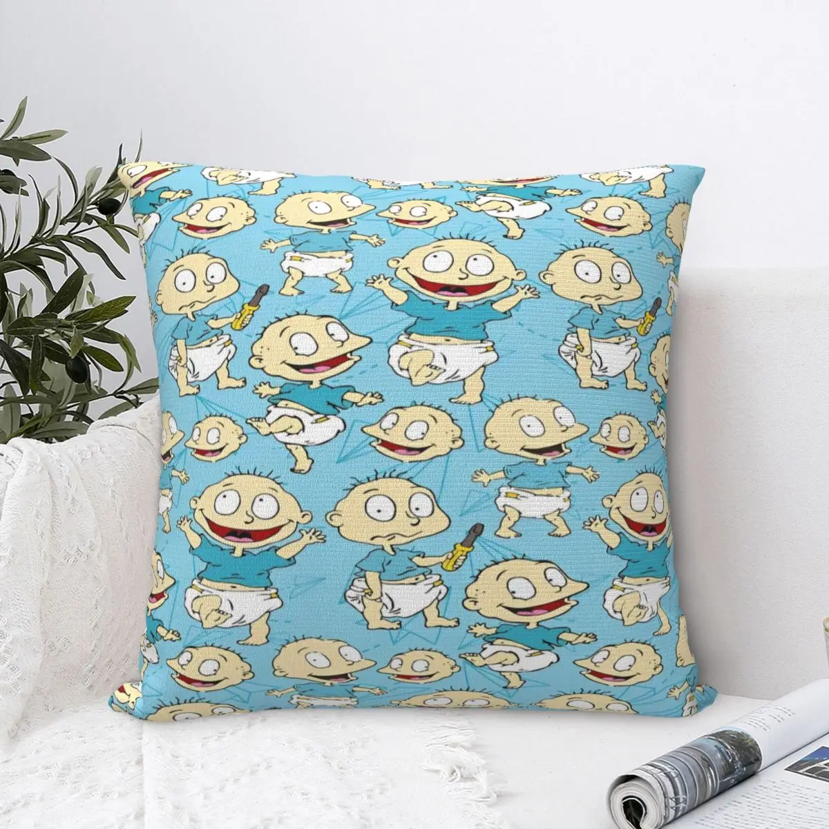 

Rugrat Pile Up Anime Kids Pillowcases Merch Printed Polyester Cushion Cover Decorative Throw Pillow Case Cover Living Room