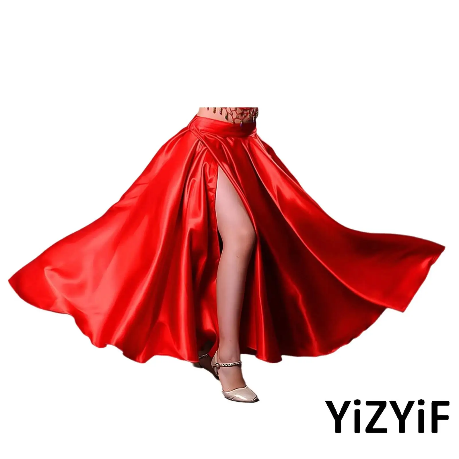 Gonna da ballo spagnola elegante per bambina con orlo largo e gonne in vita regolabili Costume da spettacolo di danza flamenco