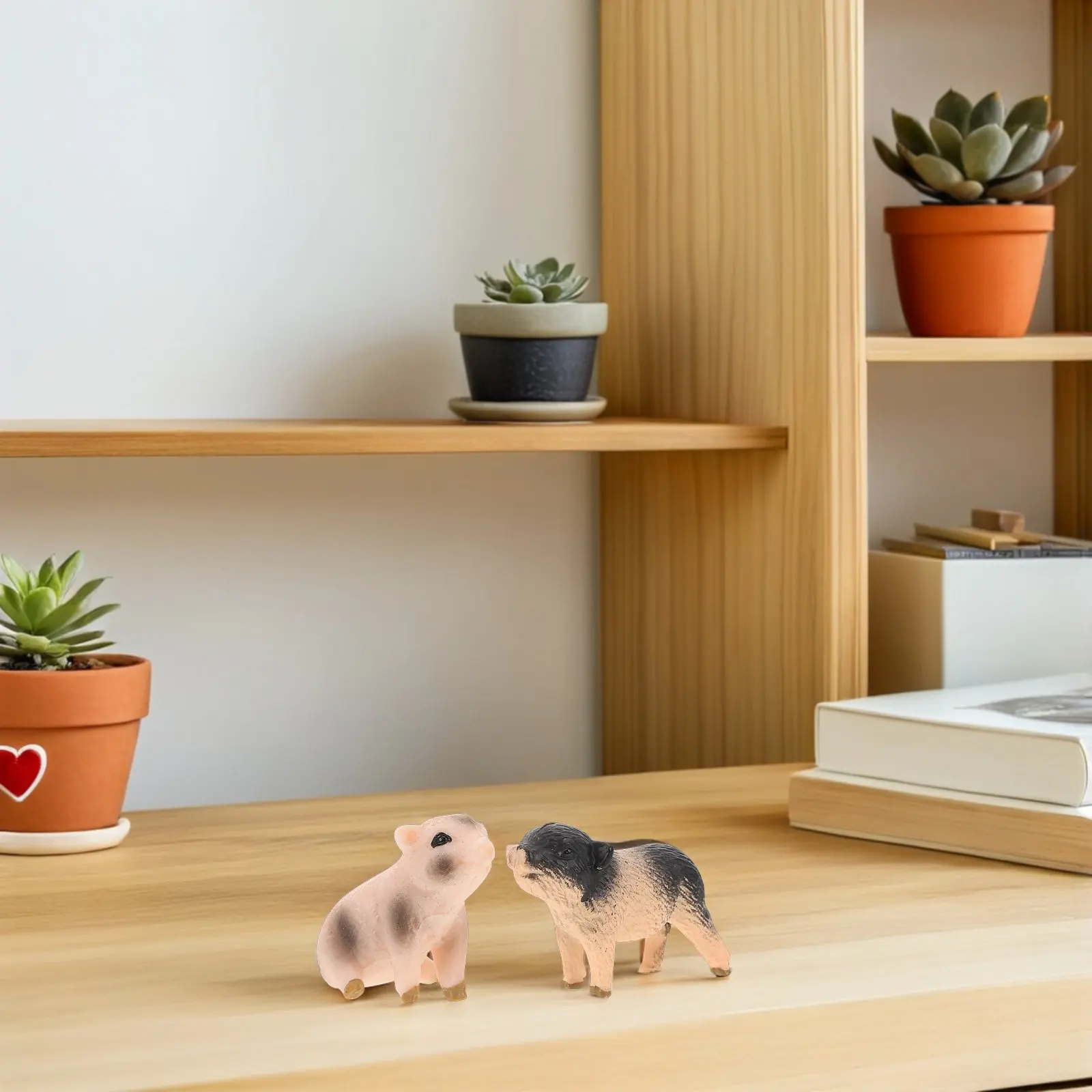 6Pcs Realistic Pig Simulation Detailed Set Educational Play Farm Animal Miniatures Fairy Garden Terrarium Decoration