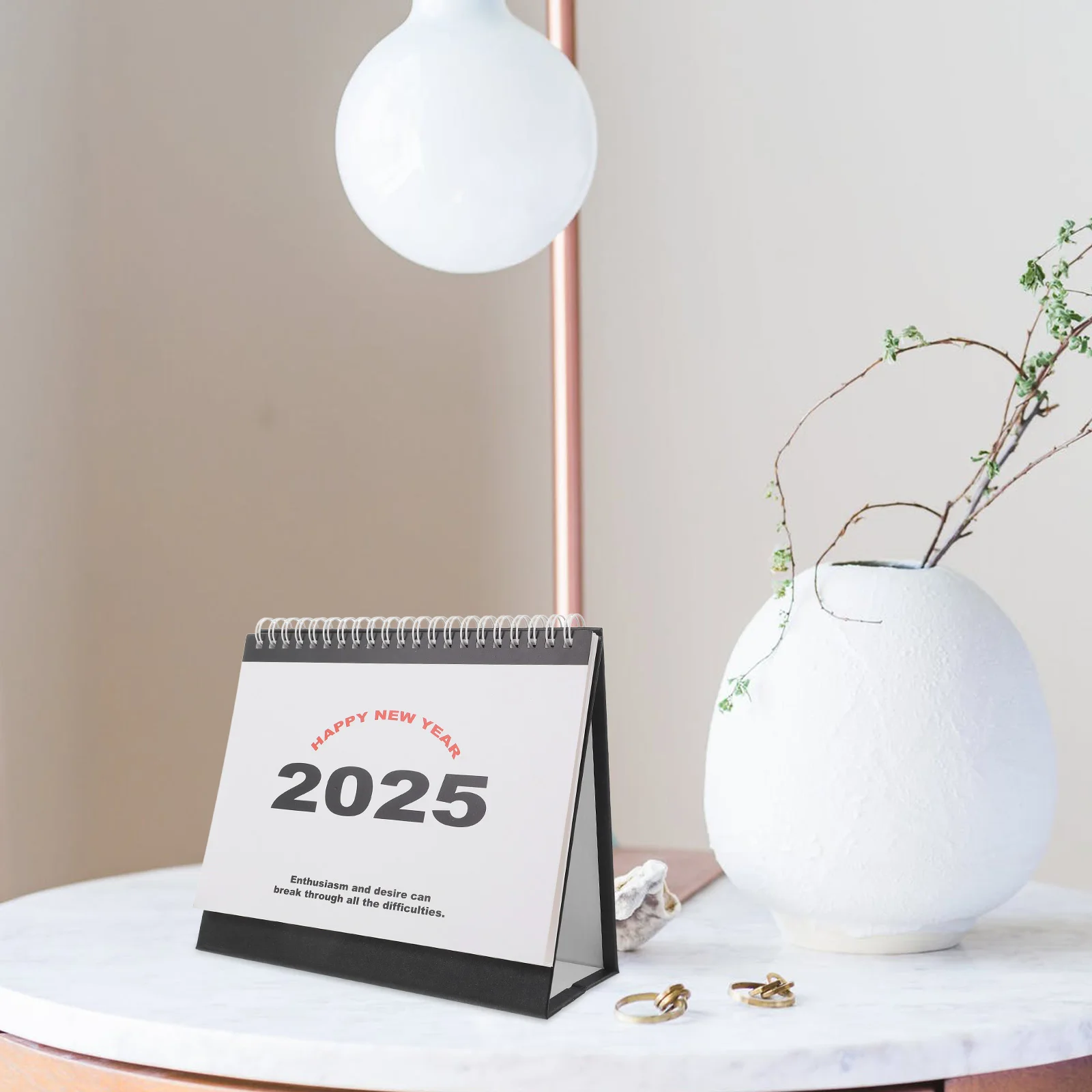 

English Version Desk Calendar 2025 Academic Small Standing Flip Paper Decor Table Office