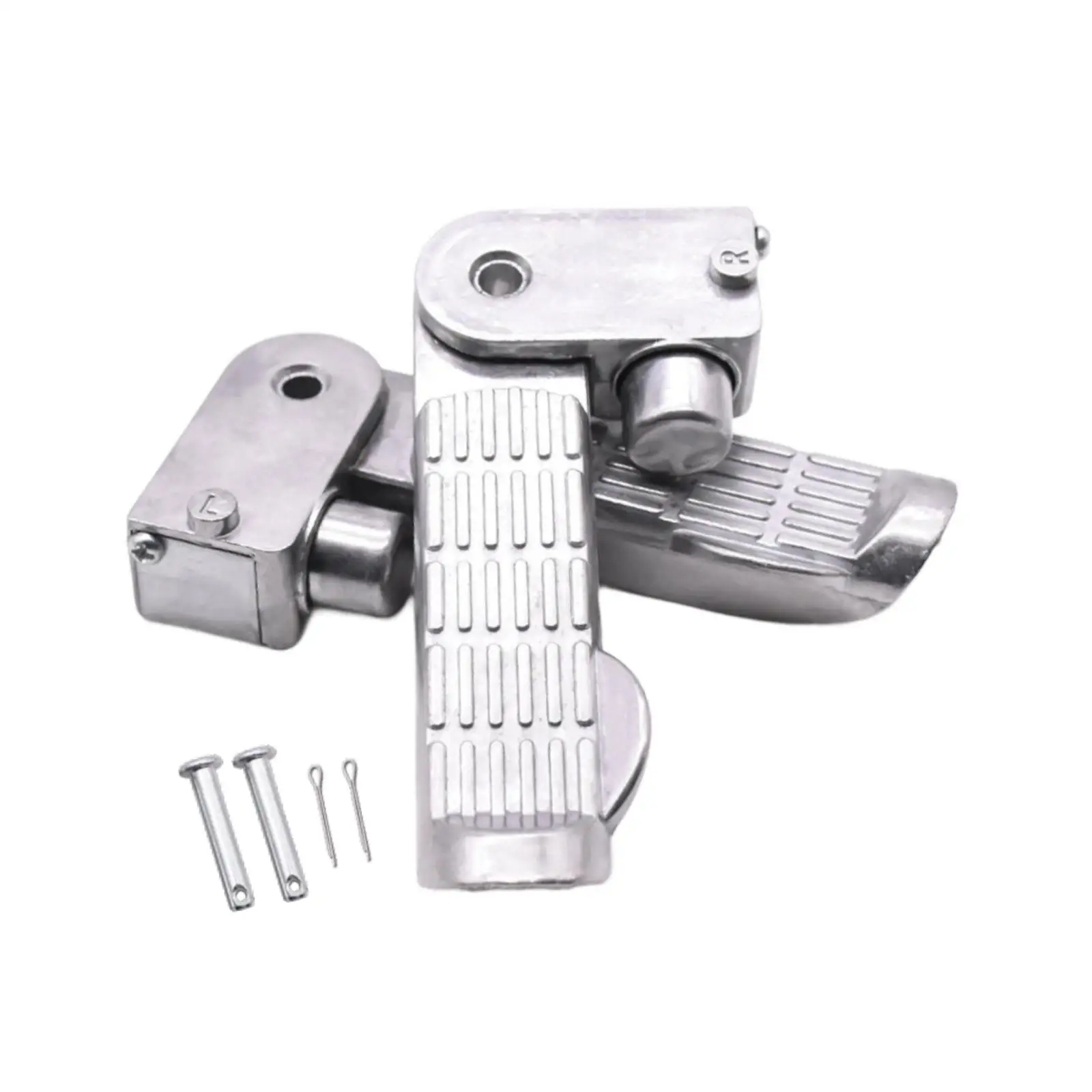 1 Pair of Motorcycle Foot Pegs Pedal Aluminum Alloy 11x2.5cm Spare Parts for E-bike Scooter Simple Assembly Folding