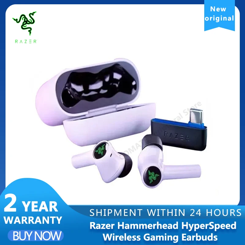 Razer Hammerhead HyperSpeed Wireless Multi-Platform Gaming Earbuds For Playstation 5 / PS5, PC, Mobile