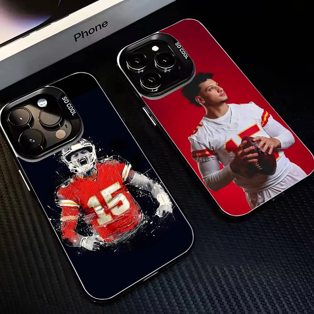 

Pro Football P-Patrick Mahomes Phone Case For iPhone 16,15,14,13,12,11,Mini,Pro,MAX Black Matte Shockproof Cover