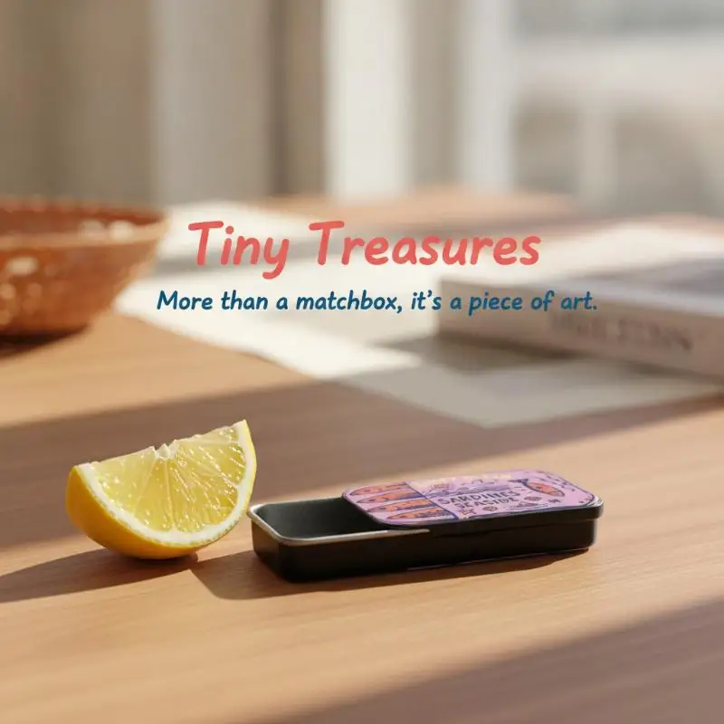1Pcs Sardine Printed Mini Metal Storage Tins With Lightweight Portable Design Perfect For Storing Pills Small Stationery