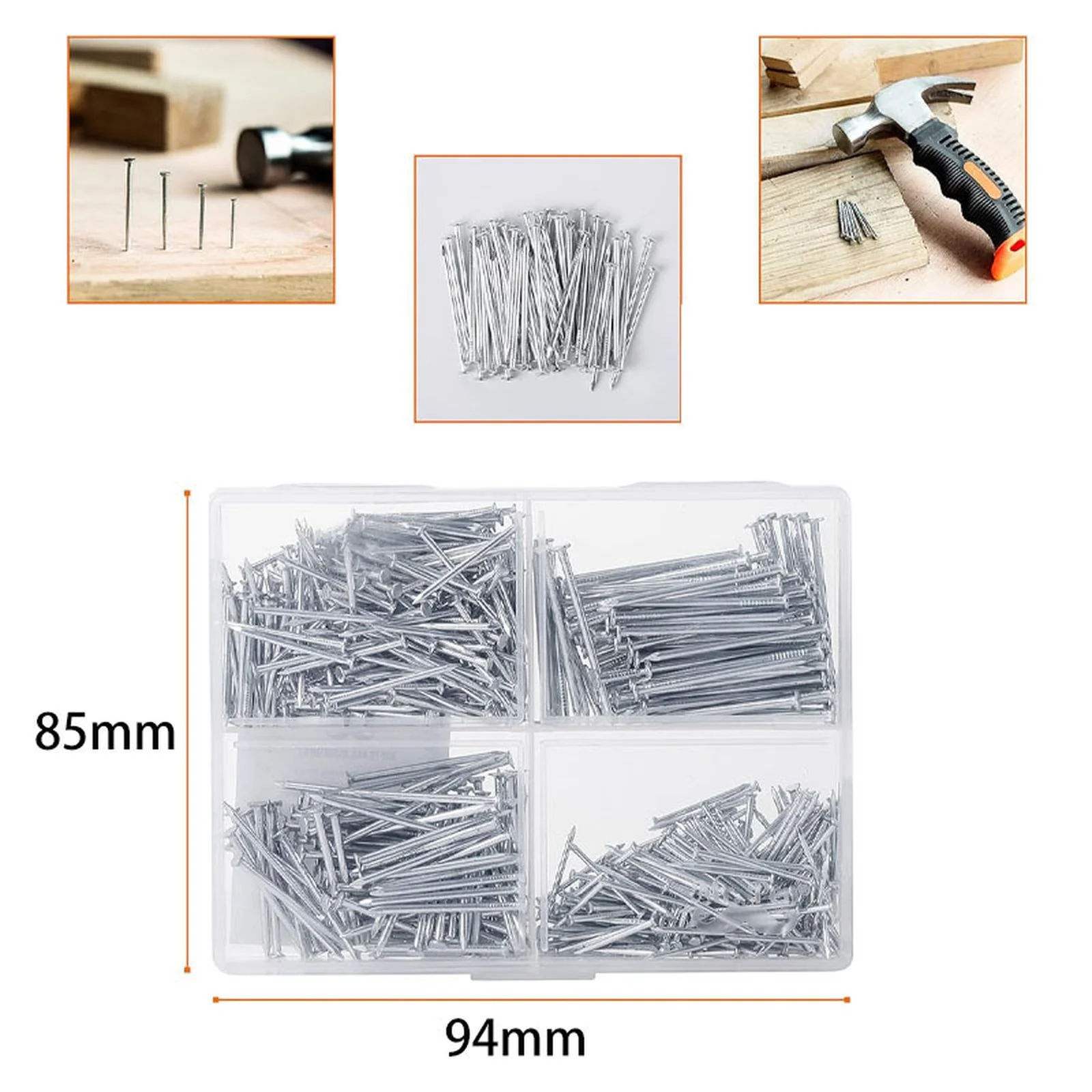 200PCS Multi-Size Nail Set for Walls Wood and Picture Frames Invisible Safety Screw for Cement Metal Nails Wood No Trace Fixator
