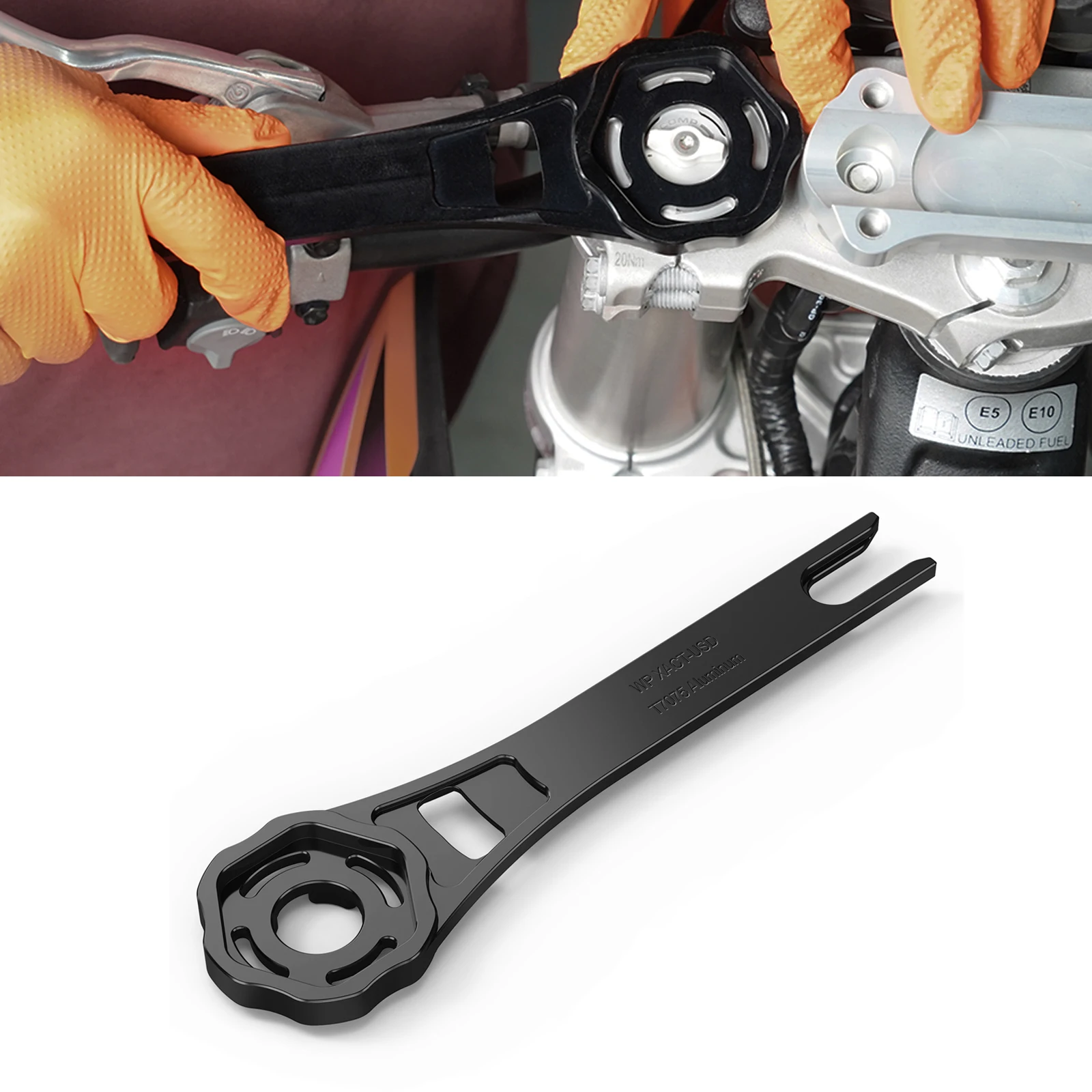 

For Husqvarna TE 300 TE 250 FE 250 FE 350 FE 450 501 2024 TX 300 2023-2024 Multi-Purpose Suspension Tool Front Fork Cap Wrench