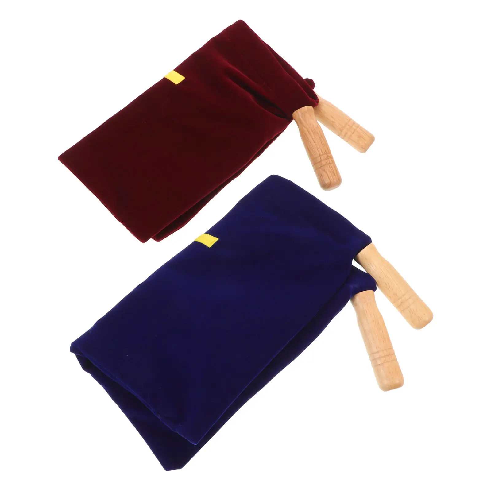 2Pcs Church Offering Bag Wooden Handles Embroidered Cross Design for Communion First Holy Sacrament Collection Worship Service