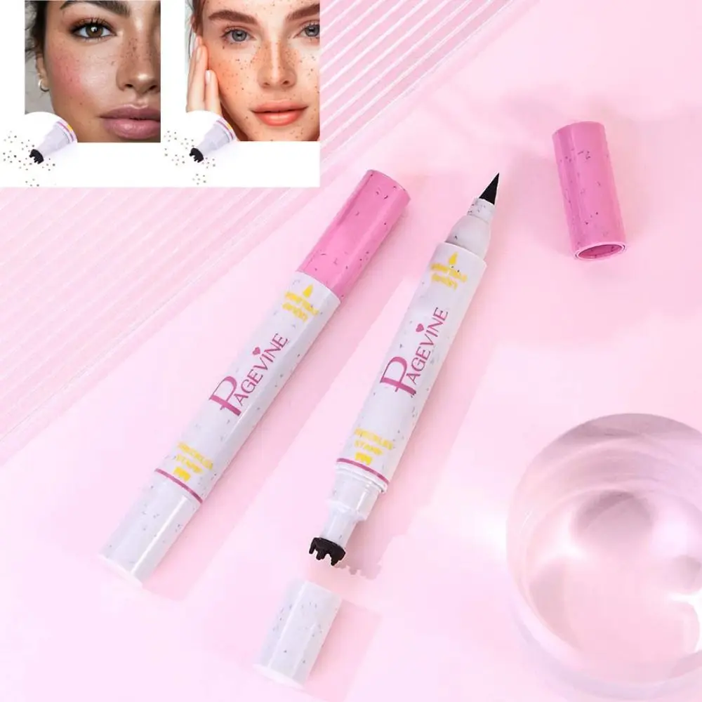 High Quality Waterproof Faux Freckle Stamp Fast-drying Smudge-proof Freckle Pen Double Head Natural Eyeliner