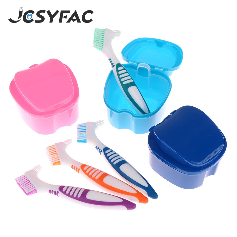 

Denture Bath Box Cleaning False Teeth Storage Box With Hanging Net Container Artificial Tooth Case Orthodontic Retainer Case