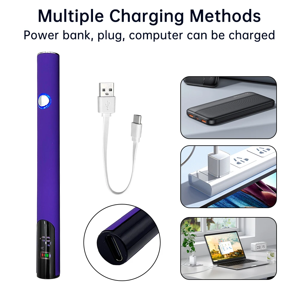 Pluma de soldador eléctrico portátil, herramienta de soldadura con batería de 320/400mAh, puntas de calor de 510 hilos, herramienta de soldadura de voltaje ajustable